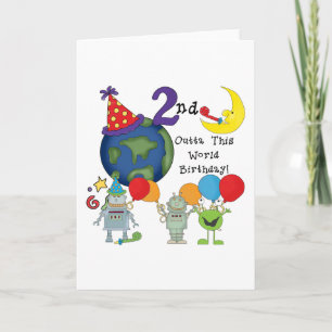 Outta This World 2nd Birthday Tshirts Card