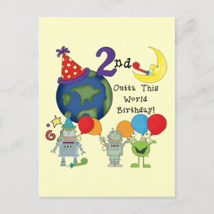 Outta This World 2nd Birthday Tshirts Postcard