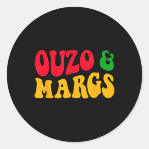 Ouzo And Margs Funny Cinco De Mayo Greek Orthodox Classic Round Sticker