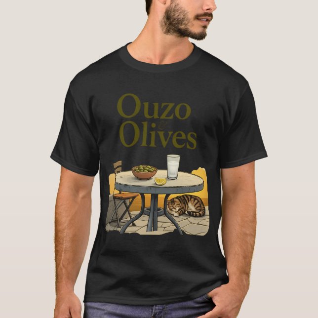 Ouzo and Olives T-Shirt (Front)