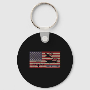 Ov-10 Bronco Observation Aircraft American Flag Key Ring