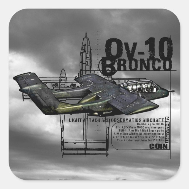 OV-10 Bronco Square Sticker (Front)