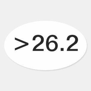 Oval >26.2 Mile Sticker