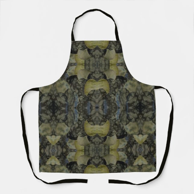 Oval Banded Agate Gemstone Four Part Pattern  Apron (Front)
