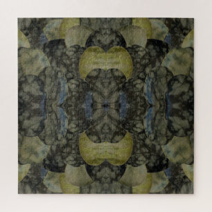 Oval Banded Agate Gemstone Four Part Pattern  Jigsaw Puzzle