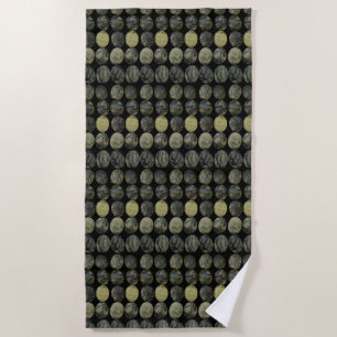 Oval Banded Agate Gemstone Horizontal Pattern Beach Towel