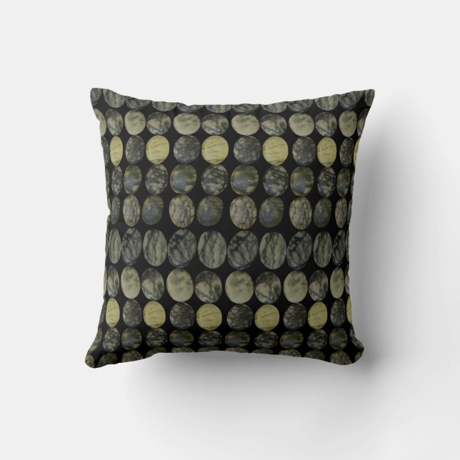 Oval Banded Agate Gemstone Horizontal Pattern  Cushion (Back)