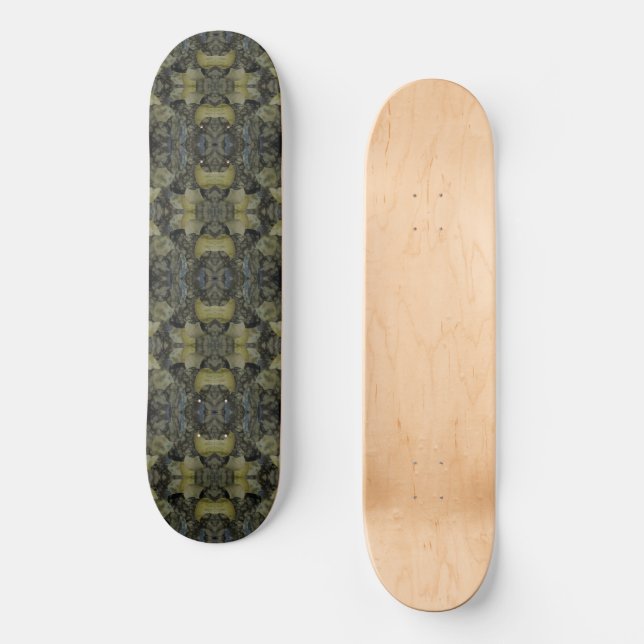 Oval Banded Agate Gemstone Repeating Pattern  Skateboard (Front)
