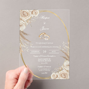 Oval Boho wedding ring Invitation
