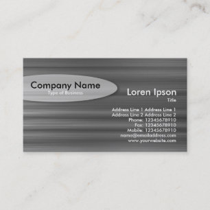 Oval - Brushed Metal Business Card