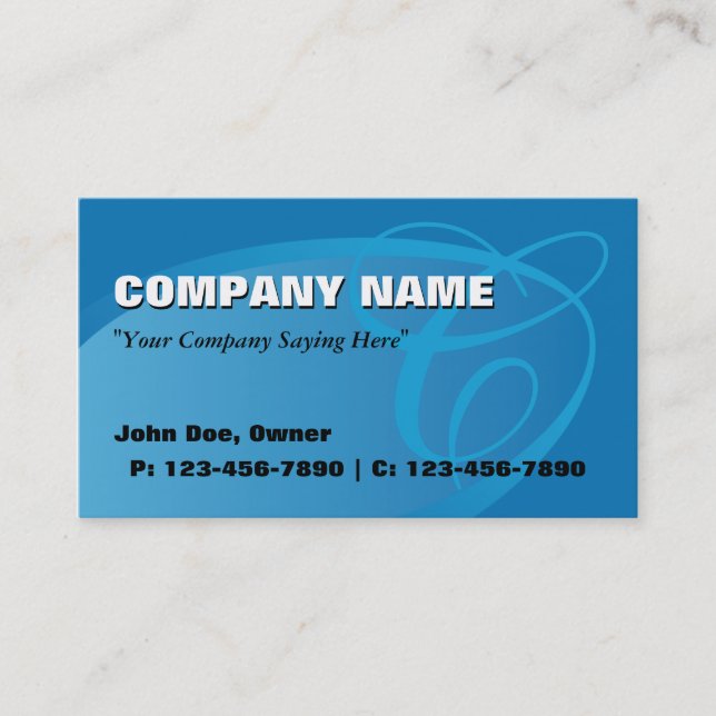 Oval Business Card/ Blue Card (Front)