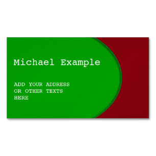 OVAL BUTTON - grass green + your text & ideas Magnetic Business Card