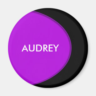 OVAL BUTTON - purple + your text & ideas Magnet