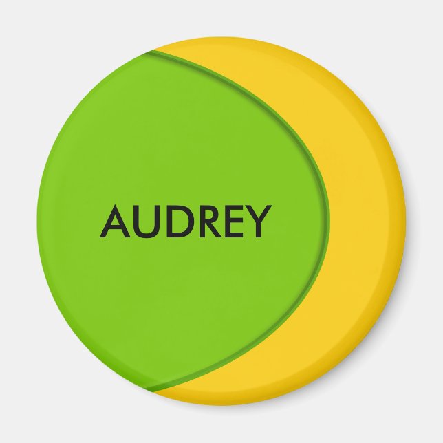OVAL BUTTON - spring green + your text & ideas Magnet (Front)