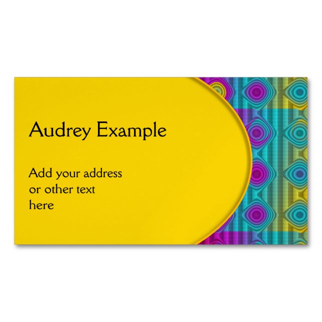 OVAL BUTTON - yellow + your text & ideas Magnetic Business Card (Front)