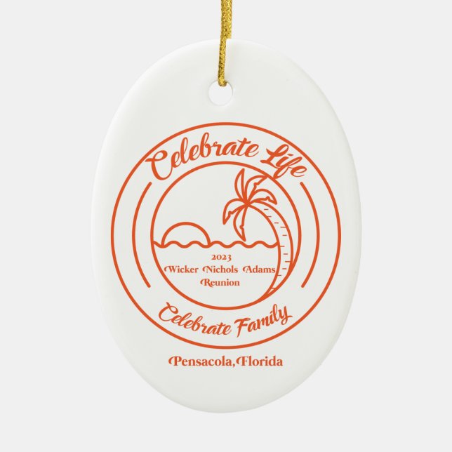 Oval Ceramic Reunion Ornament (Front)
