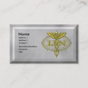 Oval Copper Caduceus LPN Nurse Business Card