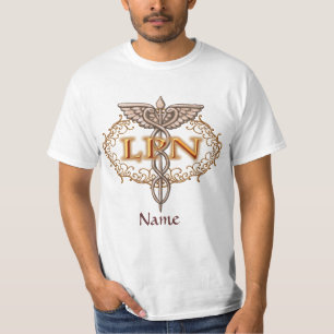 Oval Copper Caduceus LPN Nurse T-Shirt