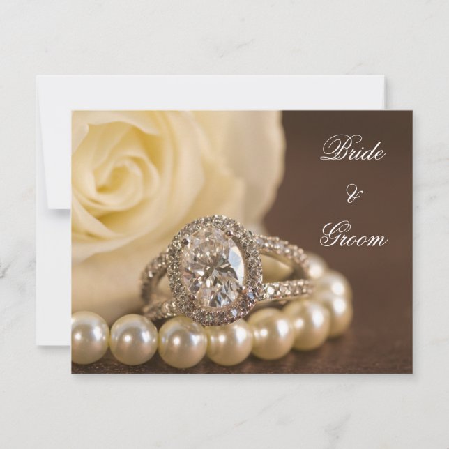Oval Diamond Ring Rose Engagement Announcement (Front)