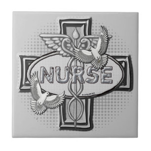 Oval doves nurse  tile