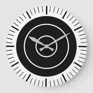 Oval Face With No Numbers - Black and White Clock