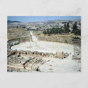 Oval forum from Temple of Zeus, Roman city of Jera Postcard