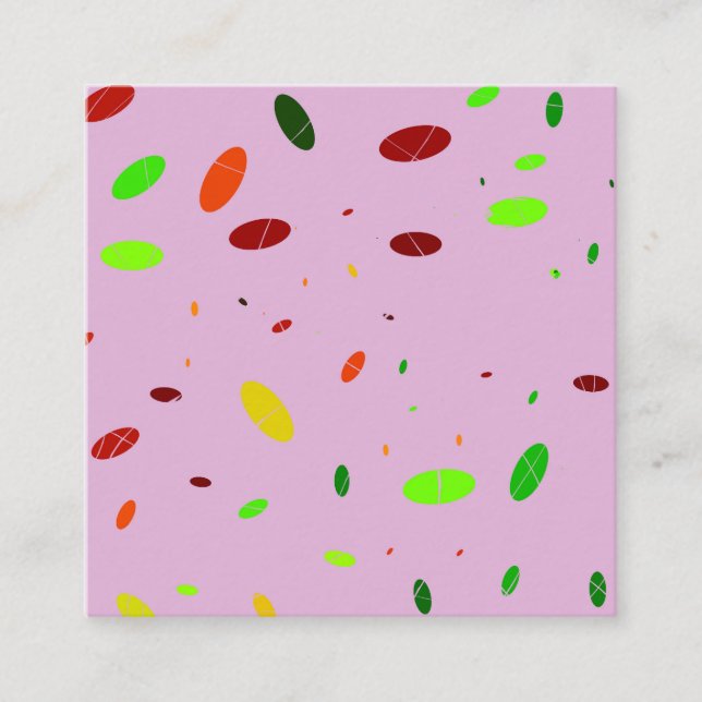 Oval Fun on Pink Square Business Card (Front)