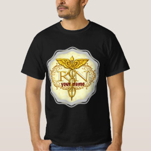 Oval Gold Nurse Caduceus  T-Shirt