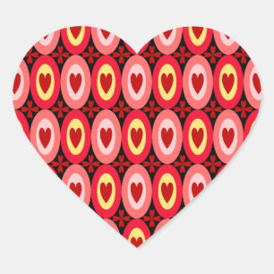 Oval Hearts Heart Sticker