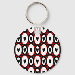 Oval Hearts Key Ring