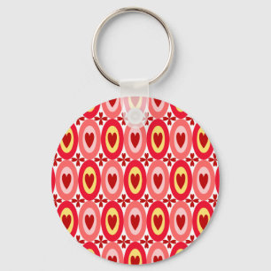 Oval Hearts Key Ring
