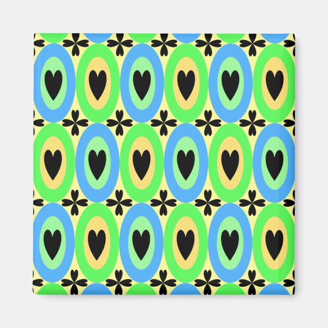 Oval Hearts Magnet (Front)