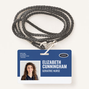 Oval Logo Nurse Photo Name Barcode Horizontal ID Badge