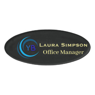 Oval Magnetic Back Name Tag Custom Logo