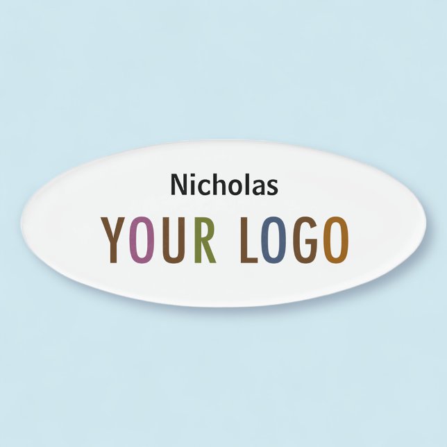 Oval Name Badge Magnet Custom Logo Employee Staff (MISOOK Oval Name Tag)