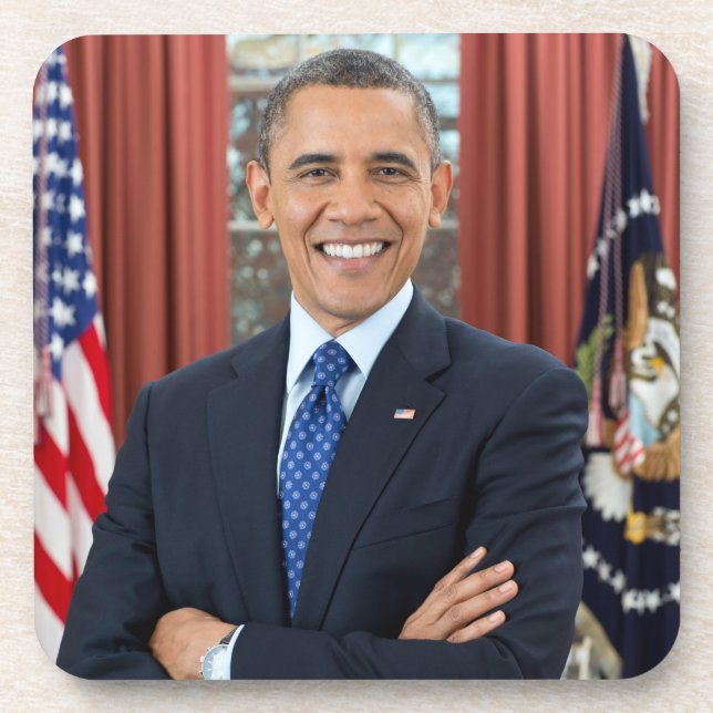 Oval Office Portrait, Obama Barack US President Coaster (Front)