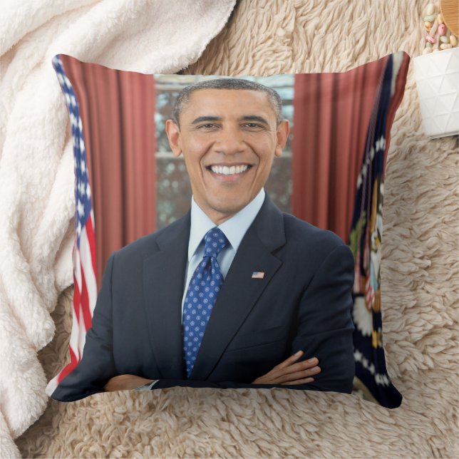 Oval Office Portrait, Obama Barack US President Cushion (Blanket)