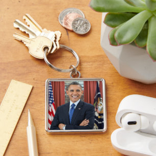 Oval Office Portrait, Obama Barack US President Key Ring