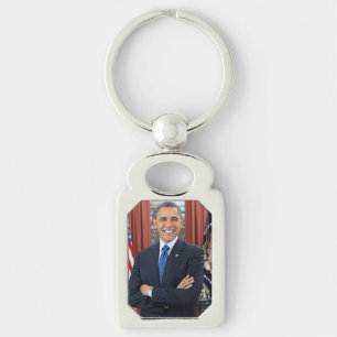 Oval Office Portrait, Obama Barack US President Key Ring