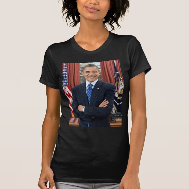 Oval Office Portrait, Obama Barack US President T-Shirt (Front)