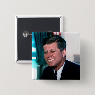 Oval Office Portrait President John F. Kennedy 15 Cm Square Badge