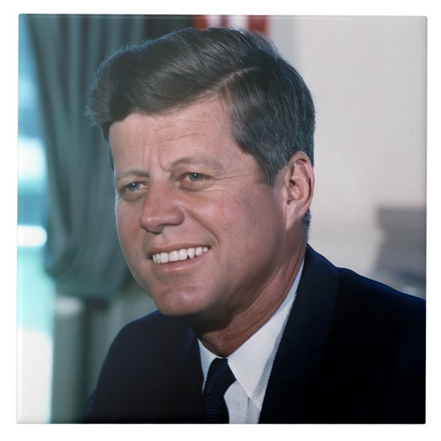 Oval Office Portrait President John F. Kennedy Tile (Front)