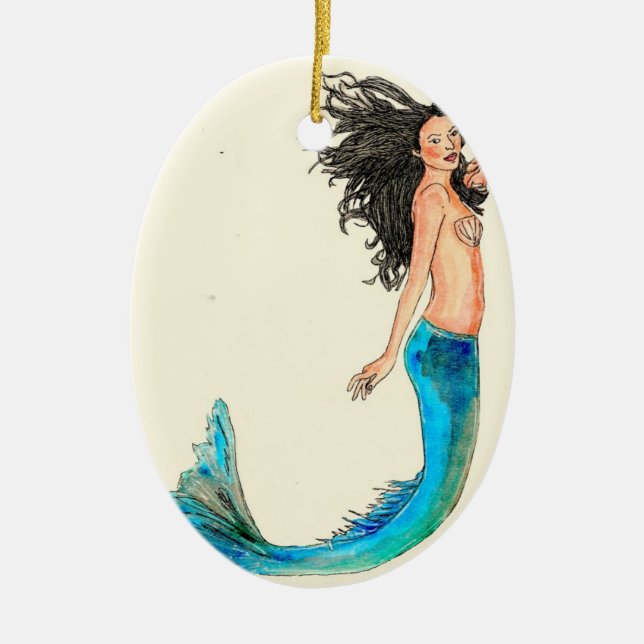 Oval Ornament Mermaid Willow (Front)