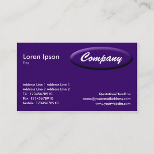 Oval Panel - Dark Violet Business Card
