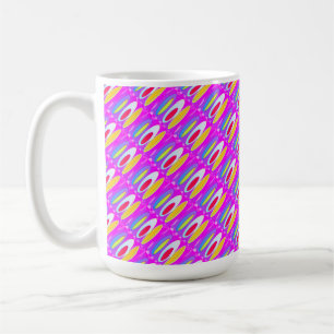 Oval pattern art in mixed colours bright modern coffee mug