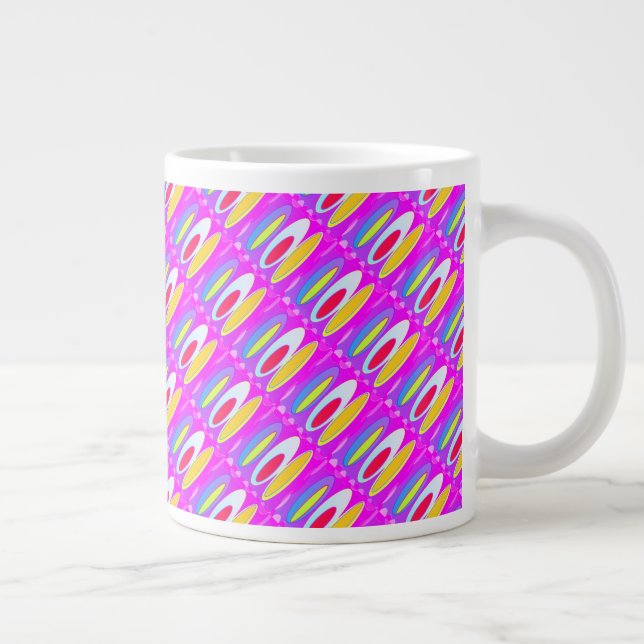 Oval pattern art in mixed colours bright modern    large coffee mug (Right)