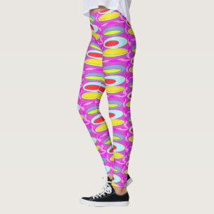 Oval pattern art in mixed colours bright modern    leggings