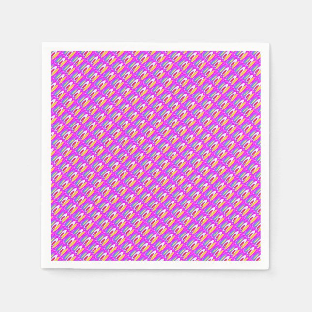 Oval pattern art in mixed colours bright modern    napkin (Front)
