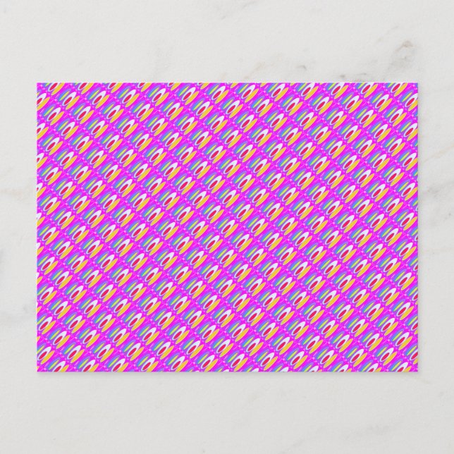 Oval pattern art in mixed colours bright modern    postcard (Front)