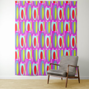 Oval pattern art in mixed colours bright modern    tapestry